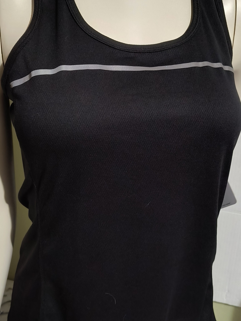 Reebok Black Women's Scoop Tank with Reflective Chest Stripe
